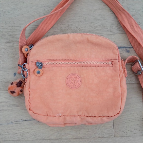 Kipling Bag Size OS Coral Crossbody‎ Nylon Monkey Charm Casual Travel Y2K Kids - Picture 2 of 6